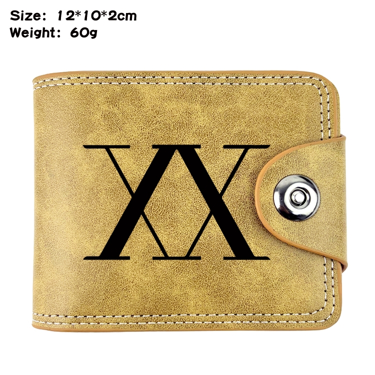 HunterXHunter Anime high quality PU two fold embossed wallet 12X10X2CM 60G  1A