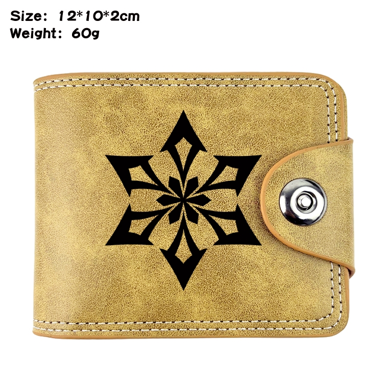 Genshin Impact Anime high quality PU two fold embossed wallet 12X10X2CM 60G  2A