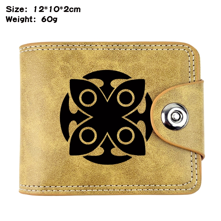 Genshin Impact Anime high quality PU two fold embossed wallet 12X10X2CM 60G  8A