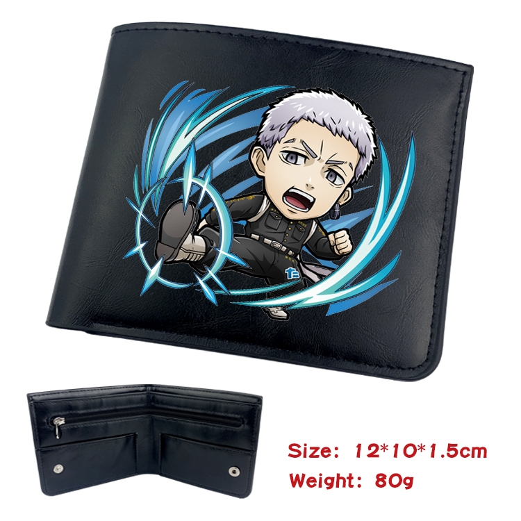 Tokyo Revengers Anime inner buckle black leather wallet 12X10X1.5CM