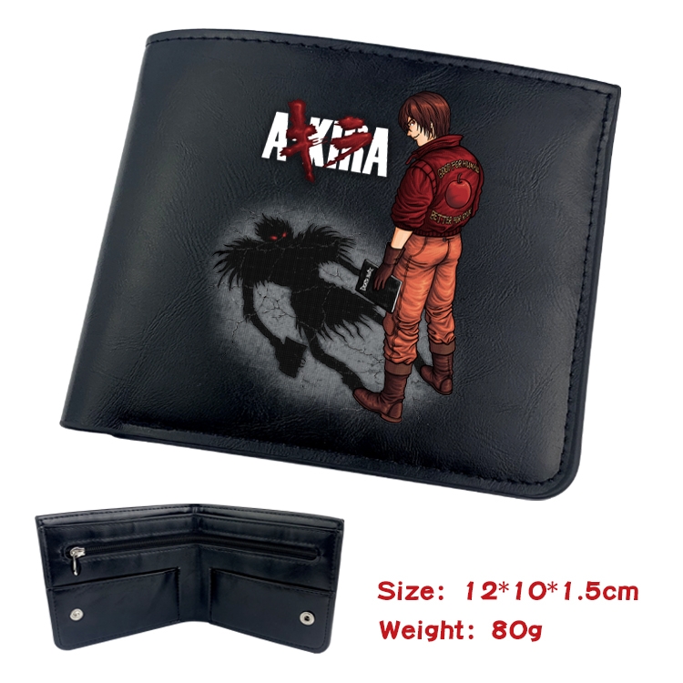 Death note Anime inner buckle black leather wallet 12X10X1.5CM  