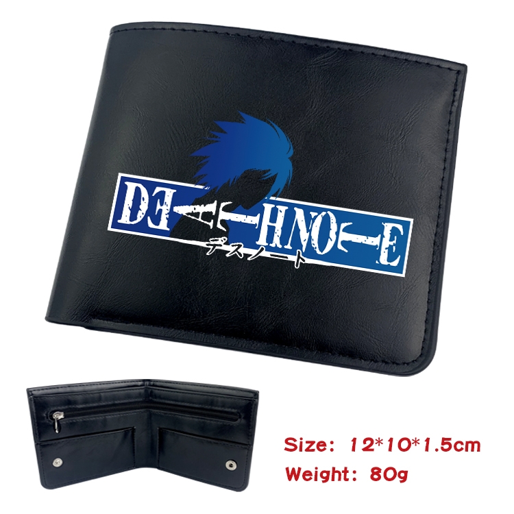 Death note Anime inner buckle black leather wallet 12X10X1.5CM  
