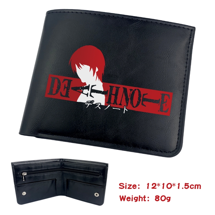 Death note Anime inner buckle black leather wallet 12X10X1.5CM  