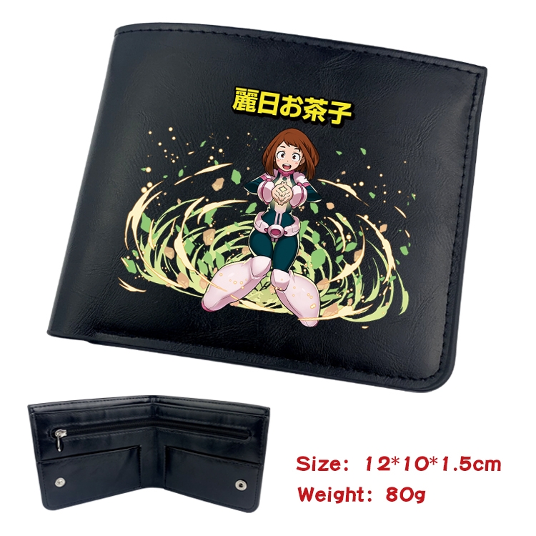 My Hero Academia Anime inner buckle black leather wallet 12X10X1.5CM