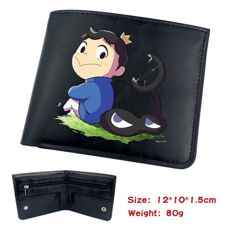 Kings Ranking  Anime inner buckle black leather wallet 12X10X1.5CM