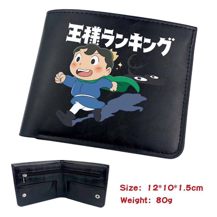 Kings Ranking  Anime inner buckle black leather wallet 12X10X1.5CM