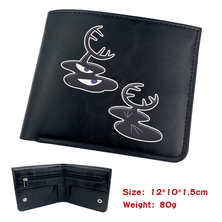 Kings Ranking  Anime inner buckle black leather wallet 12X10X1.5CM