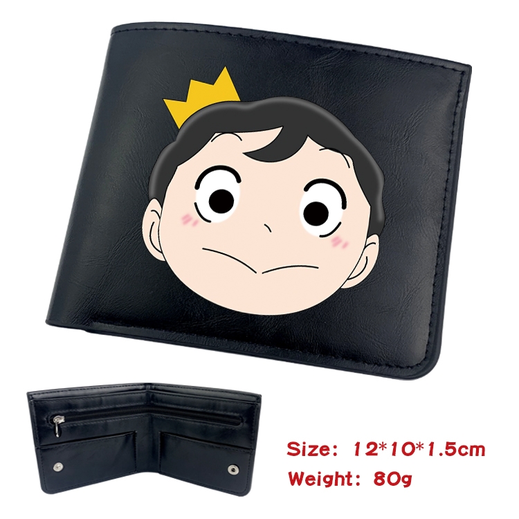 Kings Ranking  Anime inner buckle black leather wallet 12X10X1.5CM
