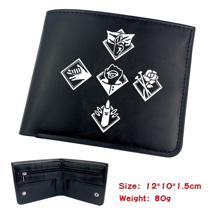 Jujutsu Kaisen Anime inner buckle black leather wallet 12X10X1.5CM