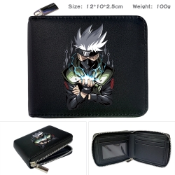 Naruto Anime zipper black leat...