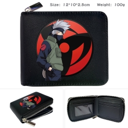 Naruto Anime zipper black leat...