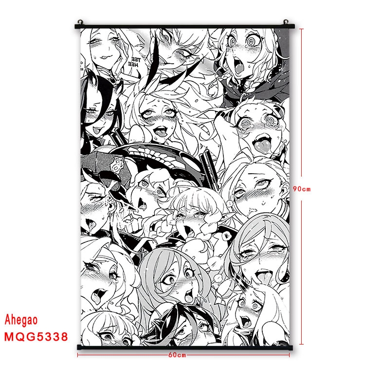 Ahegao black Plastic rod Cloth painting Wall Scroll 60X90CM  MQG-5338