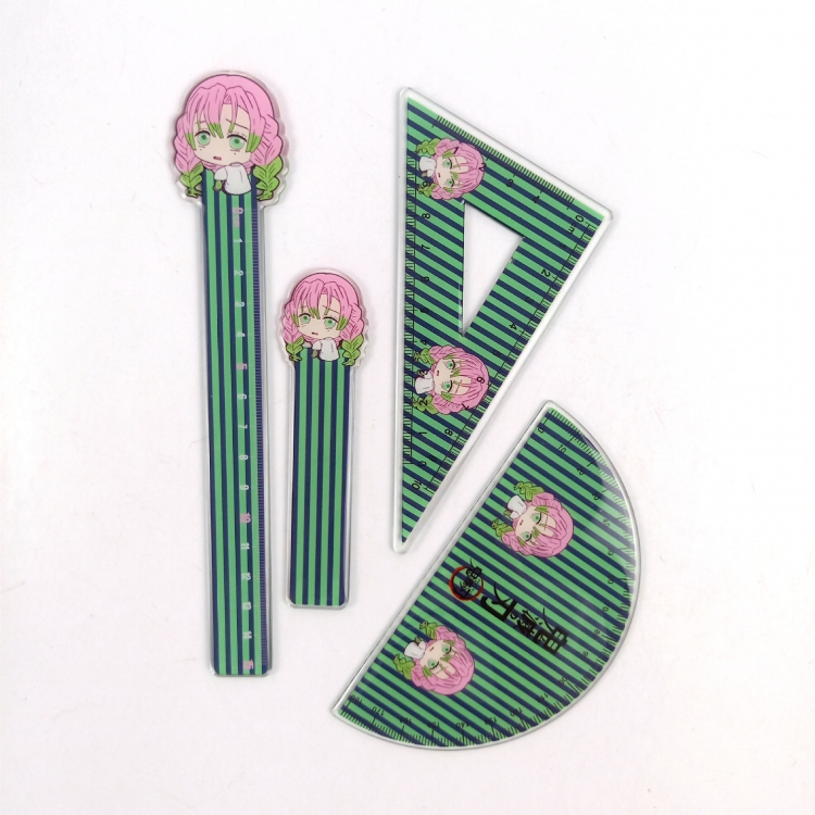 Demon Slayer Kimets Epoxy Acrylic Ruler Anime Peripheral Two-dimensional Stationery Set