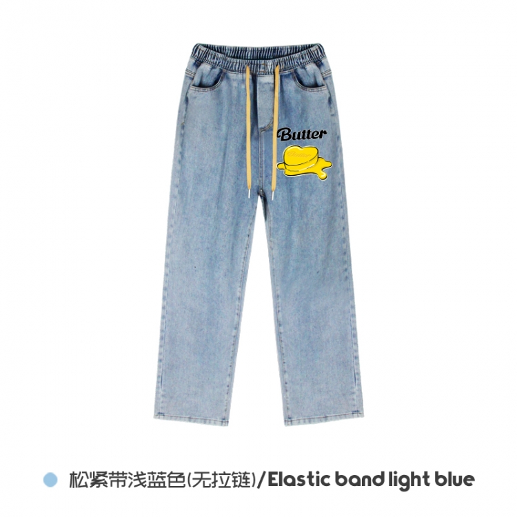 butter Elasticated No-Zip Denim Trousers from M to 3XL  NZCK02-4