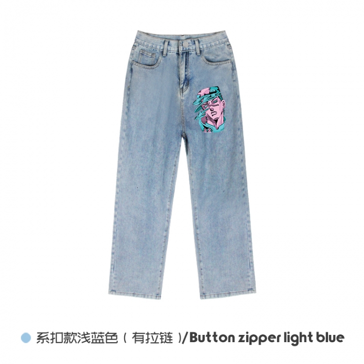 JoJos Bizarre Adventure Elasticated No-Zip Denim Trousers from M to 3XL  NZCK03-8