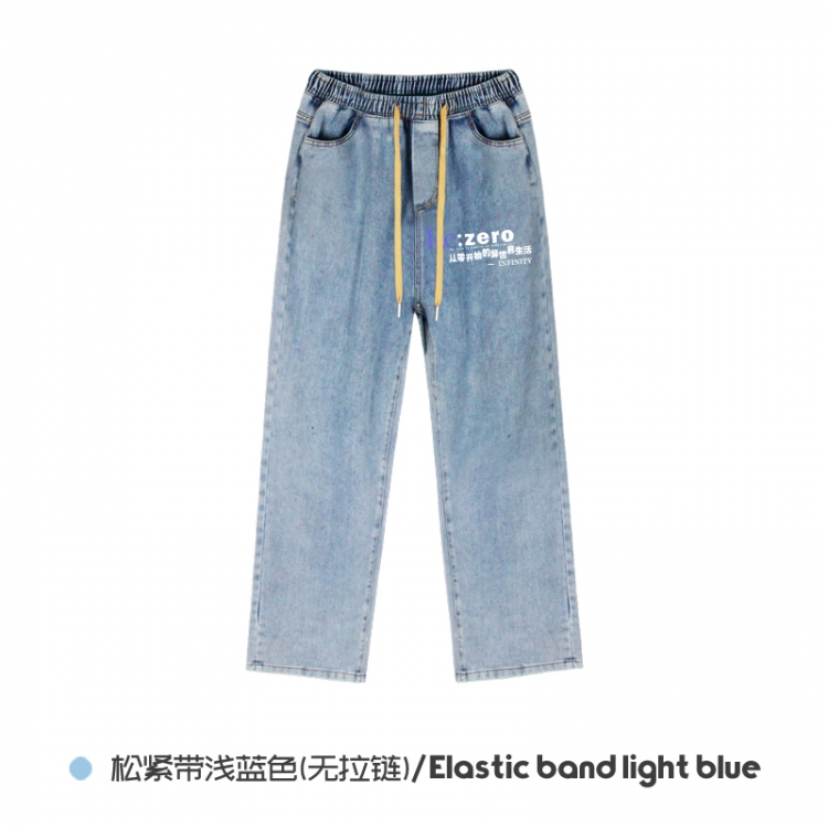 Re:Zero kara Hajimeru Isekai Seikatsu Elasticated No-Zip Denim Trousers from M to 3XL  NZCK02-12