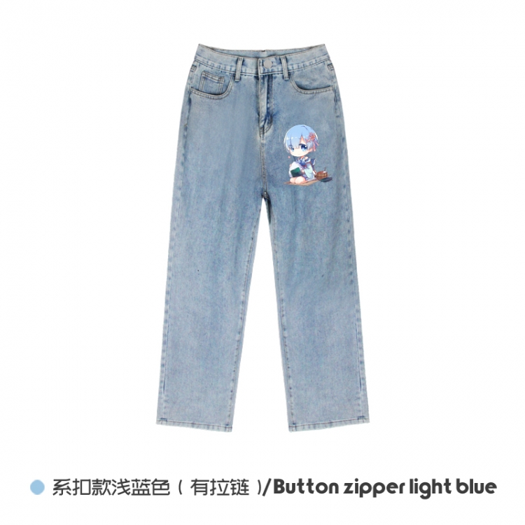 Re:Zero kara Hajimeru Isekai Seikatsu Elasticated No-Zip Denim Trousers from M to 3XL  NZCK03-2