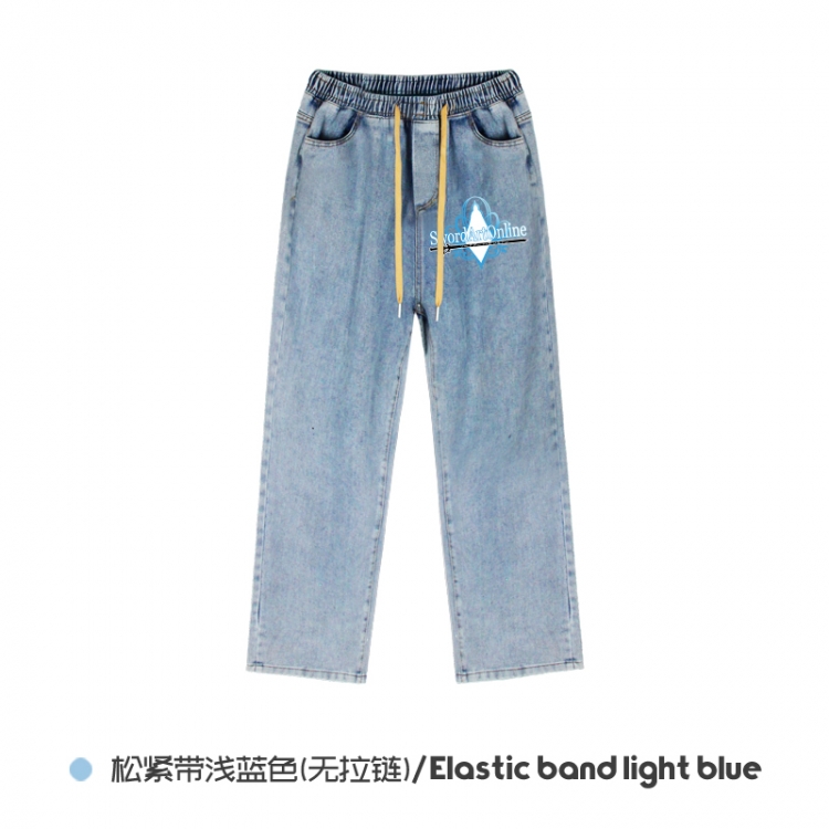 Sword Art Online Elasticated No-Zip Denim Trousers from M to 3XL  NZCK02-6