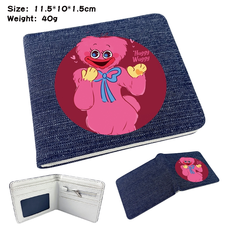 poppy playtime Anime Peripheral Denim Folding Wallet 11.5X10X1.5CM 40g