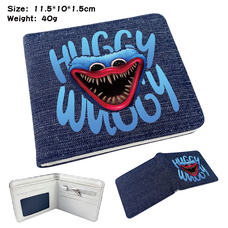 poppy playtime Anime Peripheral Denim Folding Wallet 11.5X10X1.5CM 40g