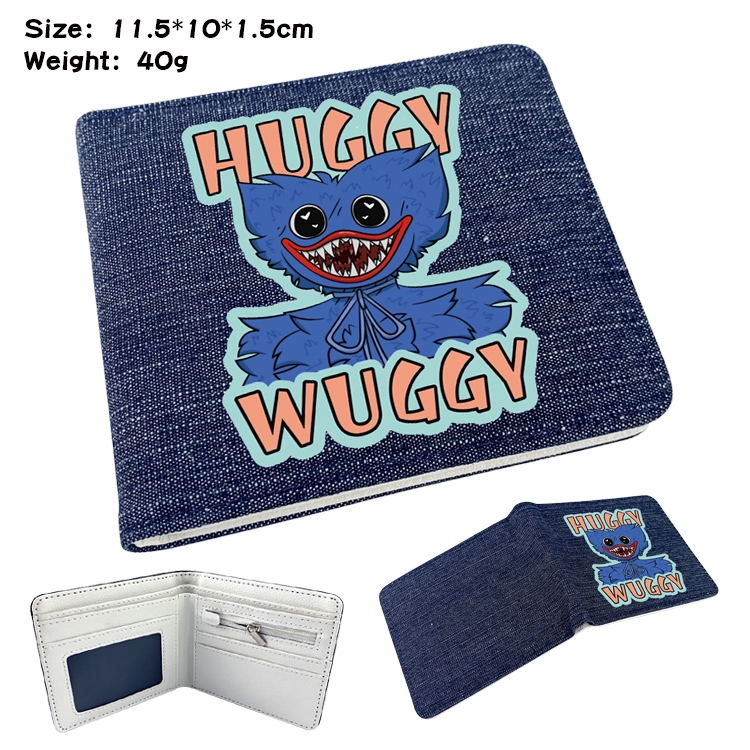 poppy playtime Anime Peripheral Denim Folding Wallet 11.5X10X1.5CM 40g