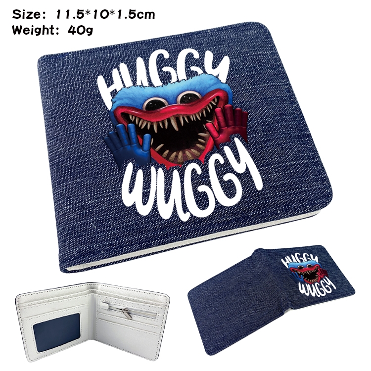 poppy playtime Anime Peripheral Denim Folding Wallet 11.5X10X1.5CM 40g