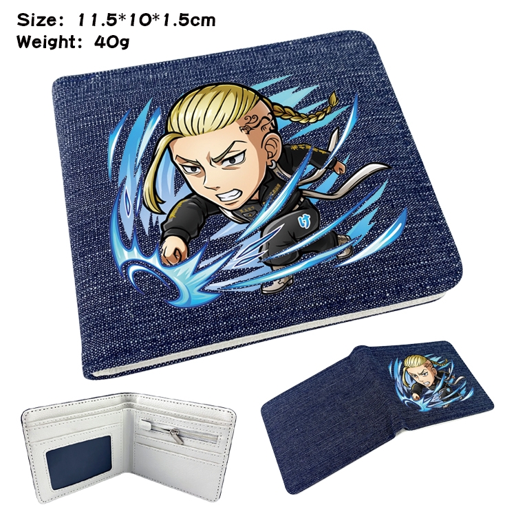 Tokyo Revengers Anime Peripheral Denim Folding Wallet 11.5X10X1.5CM 40g