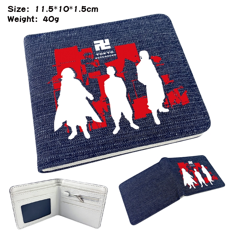 Tokyo Revengers Anime Peripheral Denim Folding Wallet 11.5X10X1.5CM 40g
