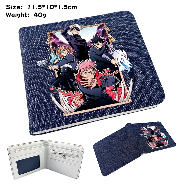 Jujutsu Kaisen  Anime Peripheral Denim Folding Wallet 11.5X10X1.5CM 40g