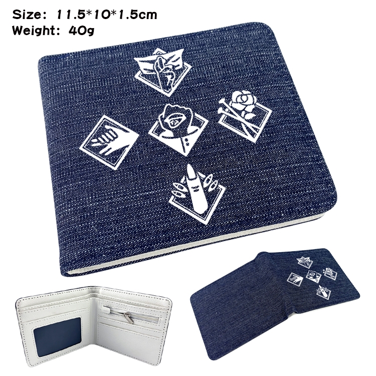 Jujutsu Kaisen  Anime Peripheral Denim Folding Wallet 11.5X10X1.5CM 40g