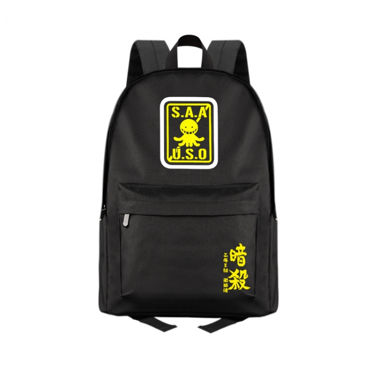 Ansatsu Kyoushitsu Assassination Classroom Anime Print Zipper Canvas Multifunctional Storage Bag Backpack 41X29X16cm
