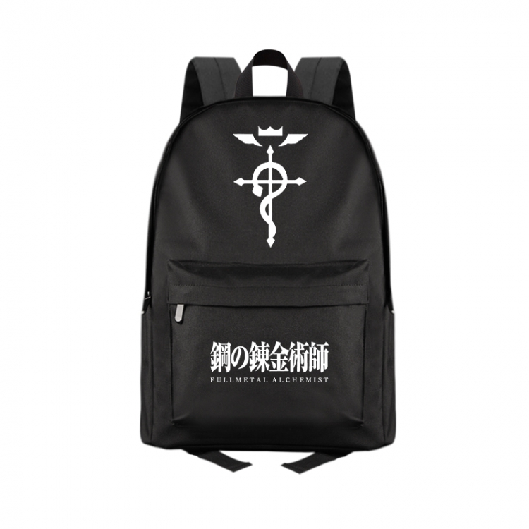 Fullmetal Alchemist Anime Print Zipper Canvas Multifunctional Storage Bag Backpack 41X29X16cm