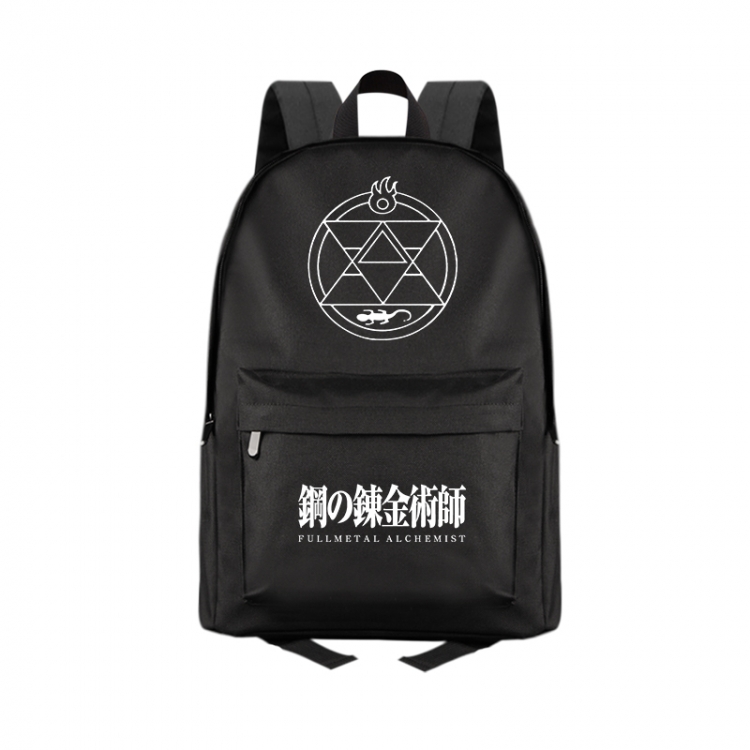 Fullmetal Alchemist Anime Print Zipper Canvas Multifunctional Storage Bag Backpack 41X29X16cm