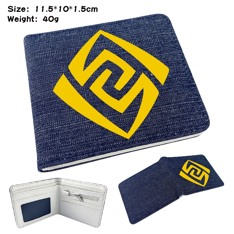 Genshin Impact Anime Peripheral Denim Folding Wallet 11.5X10X1.5CM 40g