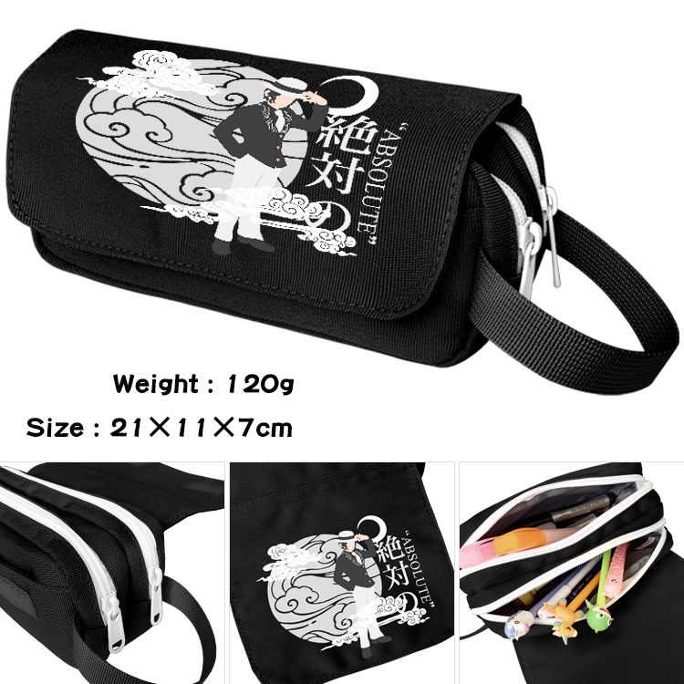 Demon Slayer Kimets Anime Multifunctional Waterproof Canvas Portable Pencil Bag Cosmetic Bag 20x11x7cm