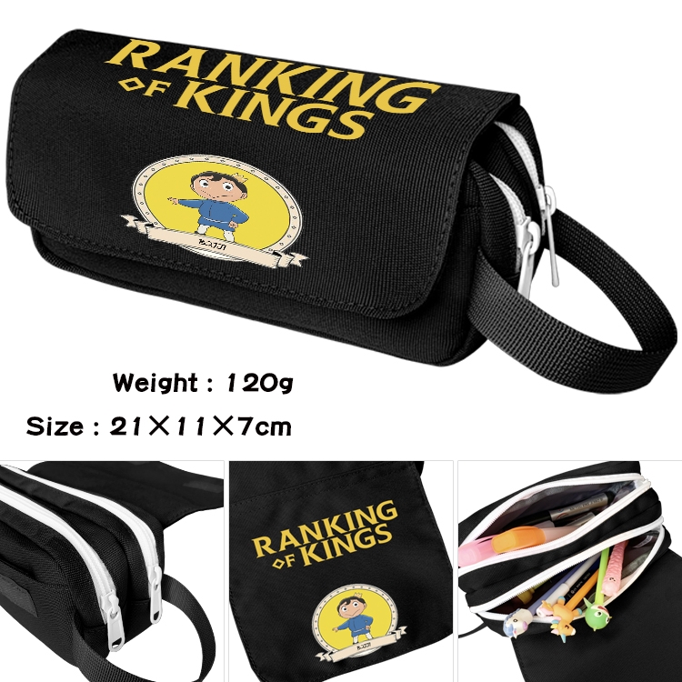 Kings Ranking Anime Multifunctional Waterproof Canvas Portable Pencil Bag Cosmetic Bag 20x11x7cm