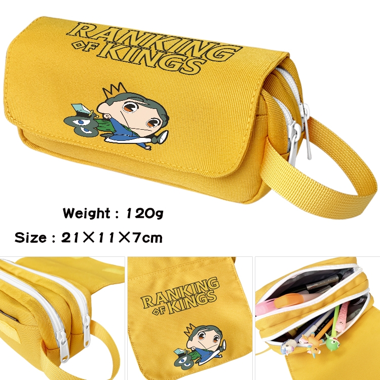 Kings Ranking Anime Multifunctional Waterproof Canvas Portable Pencil Bag Cosmetic Bag 20x11x7cm
