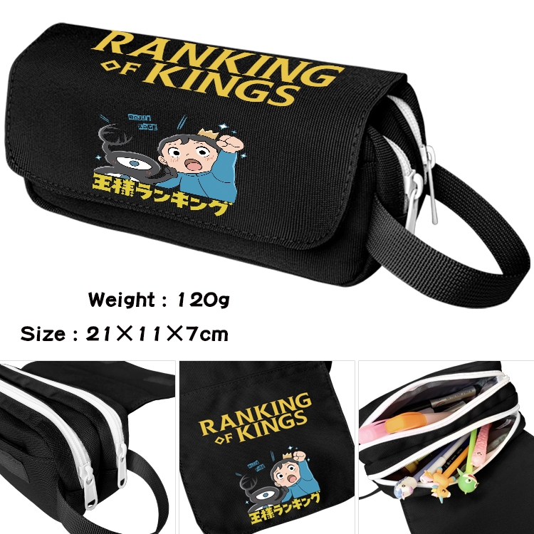 Kings Ranking Anime Multifunctional Waterproof Canvas Portable Pencil Bag Cosmetic Bag 20x11x7cm