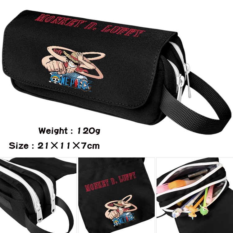 One Piece Anime Multifunctional Waterproof Canvas Portable Pencil Bag Cosmetic Bag 20x11x7cm