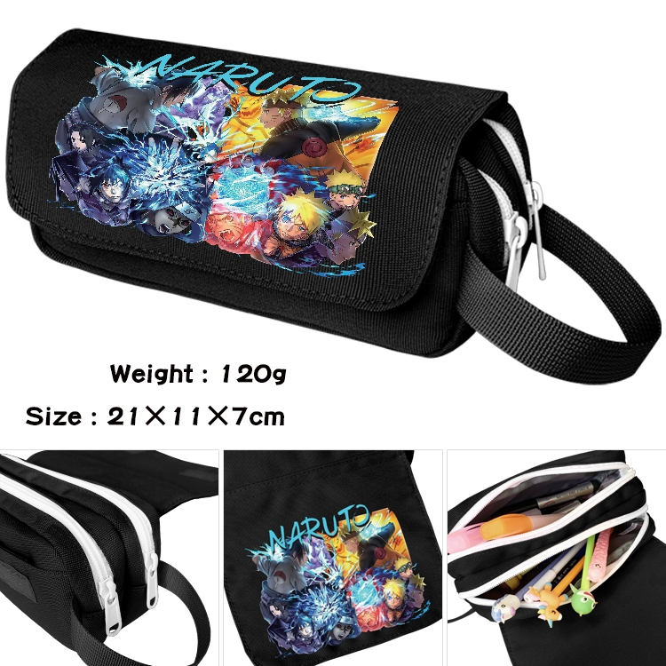  Naruto  Anime Multifunctional Waterproof Canvas Portable Pencil Bag Cosmetic Bag 20x11x7cm