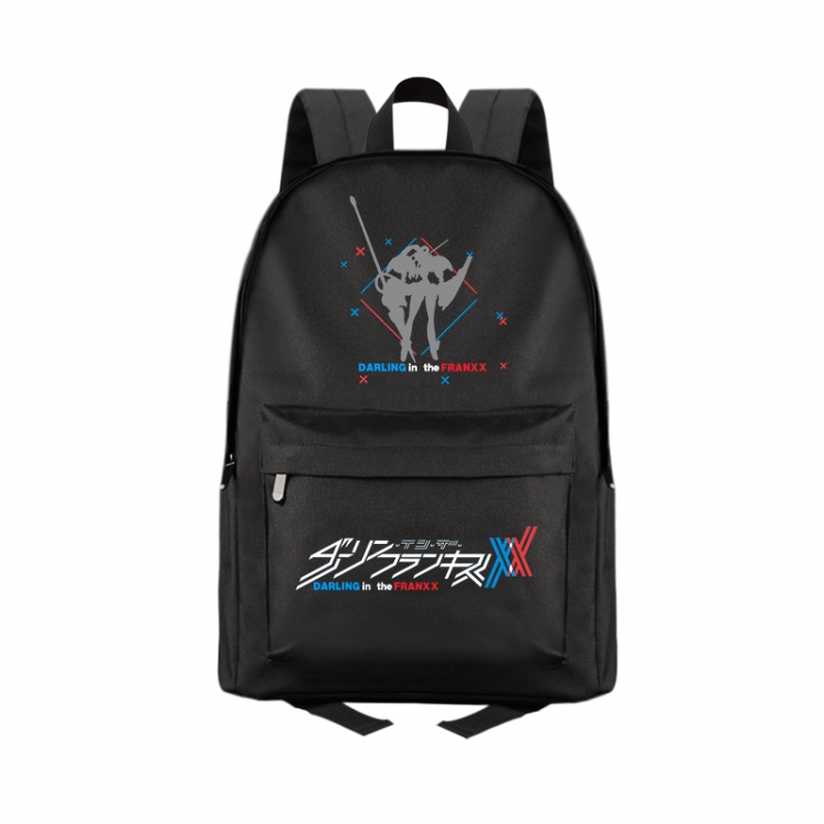 DARLING in the FRANX Anime Print Zipper Canvas Multifunctional Storage Bag Backpack 41X29X16cm