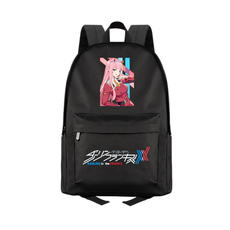 DARLING in the FRANX Anime Print Zipper Canvas Multifunctional Storage Bag Backpack 41X29X16cm