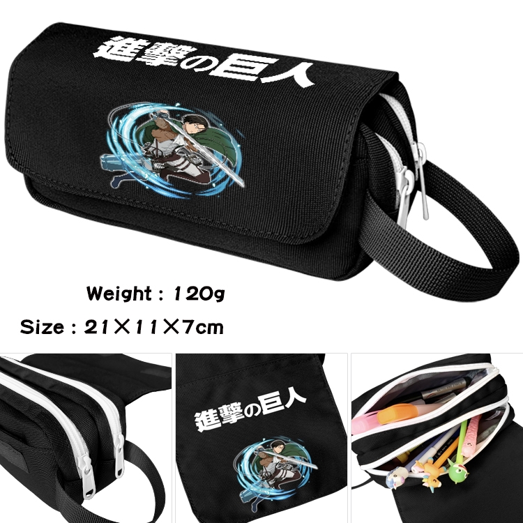 Shingeki no Kyojin Anime Multifunctional Waterproof Canvas Portable Pencil Bag Cosmetic Bag 20x11x7cm