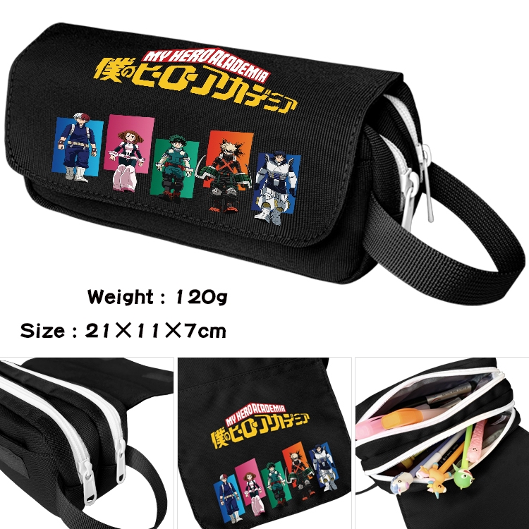 My Hero Academia Anime Multifunctional Waterproof Canvas Portable Pencil Bag Cosmetic Bag 20x11x7cm