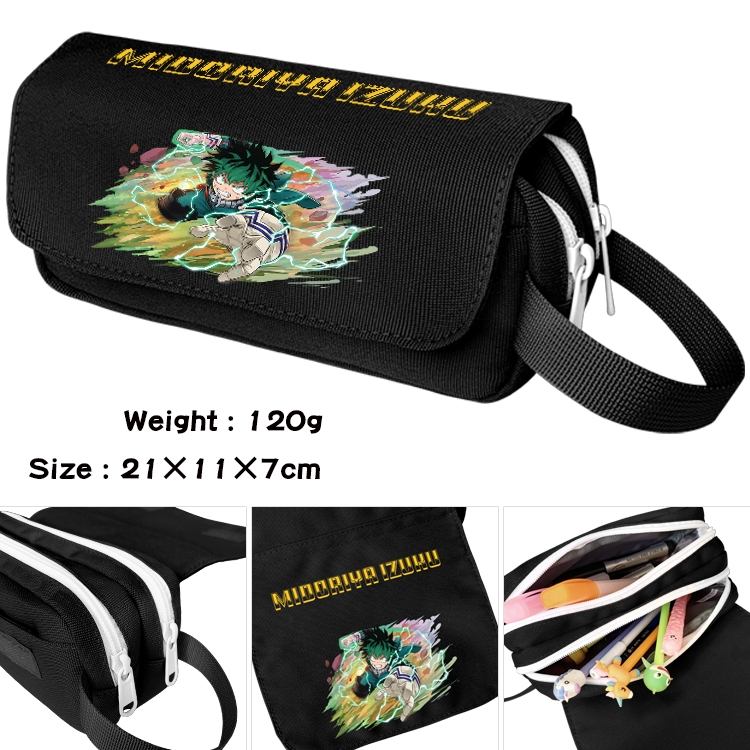 My Hero Academia Anime Multifunctional Waterproof Canvas Portable Pencil Bag Cosmetic Bag 20x11x7cm