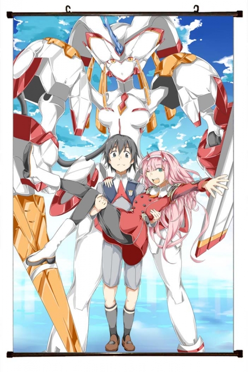 DARLING in the FRANX Anime black Plastic rod Cloth painting Wall Scroll 60X90CM  G2-14