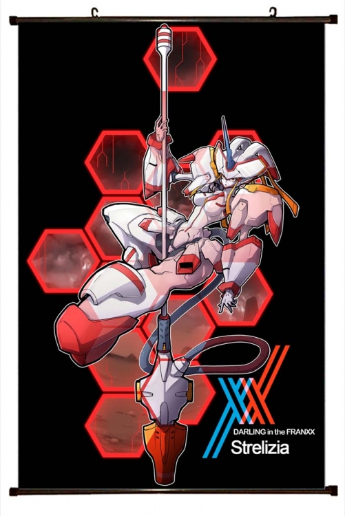 DARLING in the FRANX Anime black Plastic rod Cloth painting Wall Scroll 60X90CM  G2-63