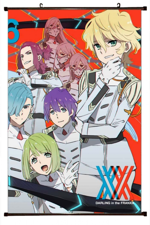 DARLING in the FRANX Anime black Plastic rod Cloth painting Wall Scroll 60X90CM  G2-2B