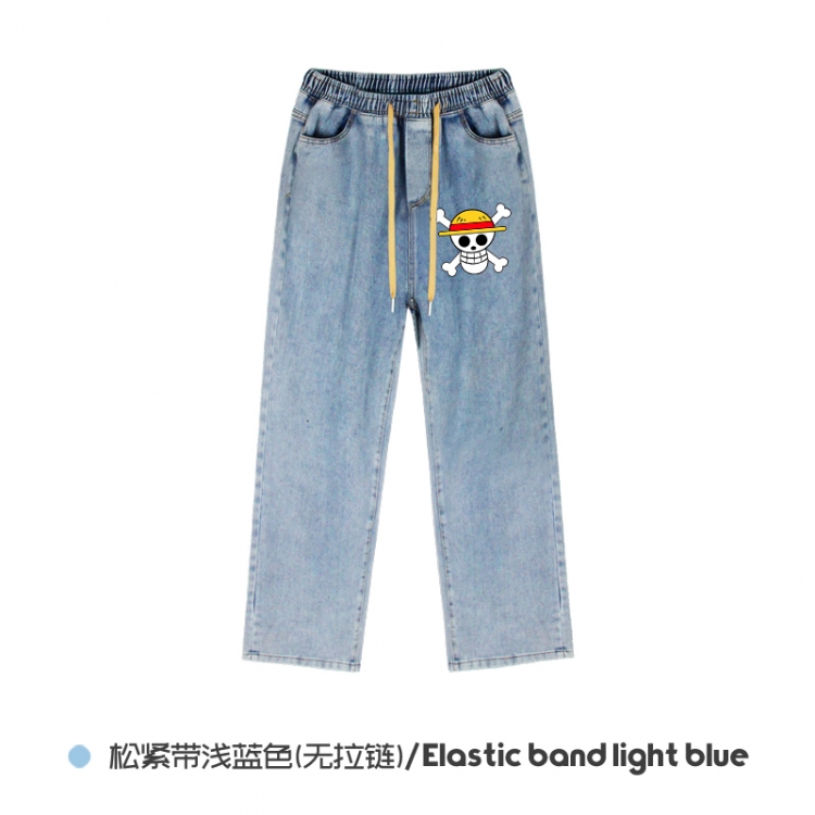 One Piece Elasticated No-Zip Denim Trousers from M to 3XL   NZCK02-7