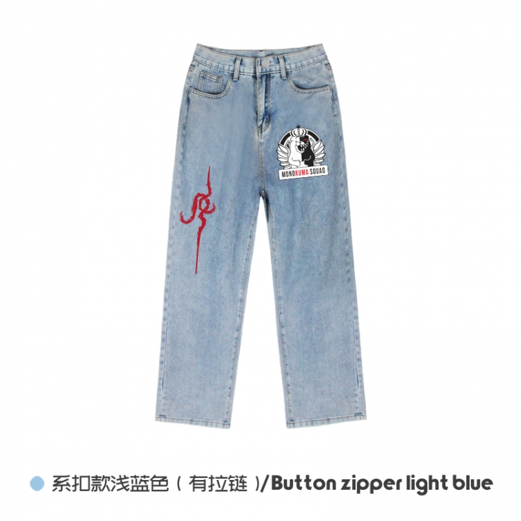 Dangan-Ronpa  Elasticated No-Zip Denim Trousers from M to 3XL NZCK03-5